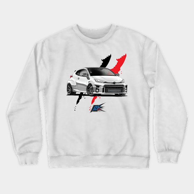 toyota gr yaris white Crewneck Sweatshirt by naquash